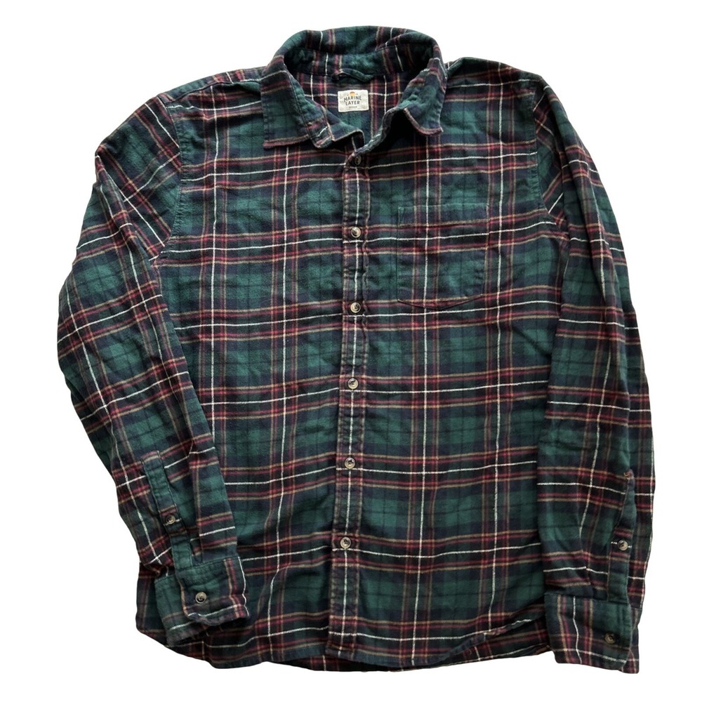 Marine Layer Men's Medium Flannel Shirt Gorpcore Hiking Lumberjack Button Down